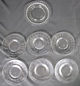 Seven unmatched Vintage Glass Plates