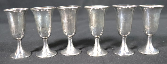 Six Vintage Small Miniature Cup Goblet