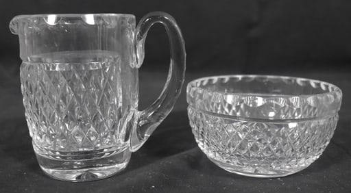 Vintage Crystal Milk Jug and Sugar Bowl