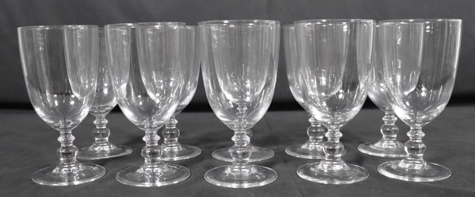 10 Vintage Clear Crystal Water Glasses