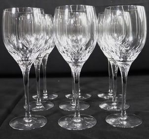 9 Vintage Orrefors Crystal "Prelude Clear" Wine Goblets,