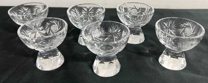 6 Vintage Crystal from Sorbet GLASSES made in Germany.