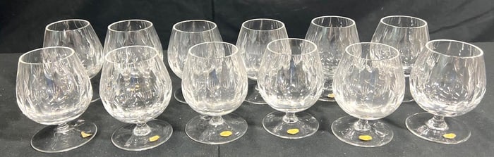 12 Vintage Crystal Cognac GLASSES from Germany.