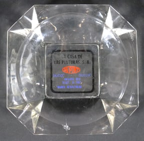 Vintage large and heavy Glass ashtray from La Casa de las Pinturas DUPONT, CUBA