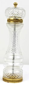 Crystal And Brass Pepper Mills.