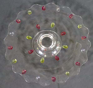 Cake Plate with Colored Teardrop
