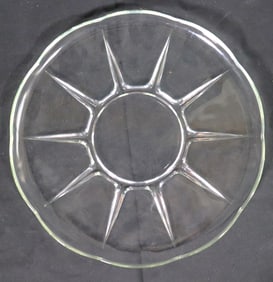 Vintage Anchor Hocking Swedish Modern Clear pattern clear glass serving platter