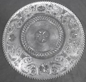 Cut Glass Large Platter clear glass luncheon/salad plates