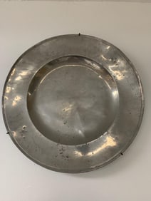 Antique 17th Century magnificent BROAD RIMMED PEWTER CHARGER
