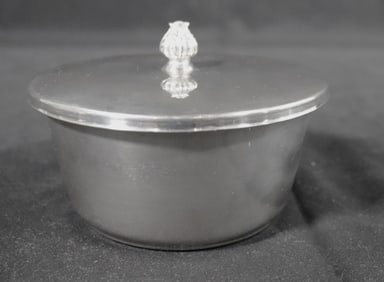 Vintage Chrome Plated Round sugar bowl with Lid