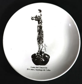 Loma del cimarron el cobre Santiago de Cuba Ceramic Plate by Alberto LESCAY
