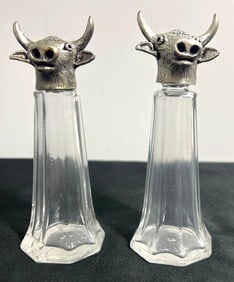 Set of Salt and Pepper Shakers with Bull head - Silvie Goldmark