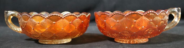 Pair of Vintage Imperial Marigold Carnival Glass bowl