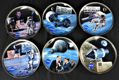 6 X Vintage collectors plate NASA, Conquering the new frontier by Robert Schaar 1993/1994