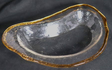 Vintage glass bowl with wide gold band