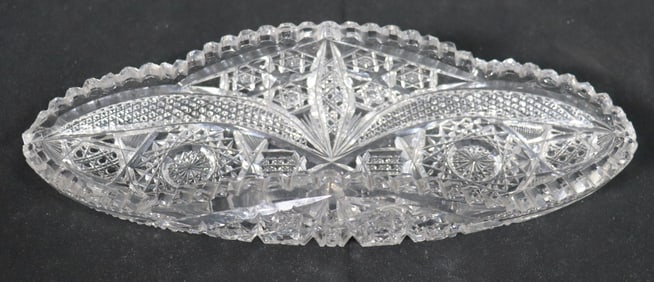 AMERICAN BRILLIANT PERIOD CUT GLASS CELERY DISH