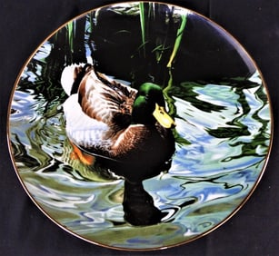 AMONG THE REEDS Plate Winged Reflections R.S Parker Hamilton Collection MALLARD