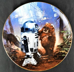 Star Wars Plate R2-D2 & Wicket on the moon of endor