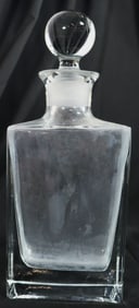 Vintage clear glass decanter and stopper.