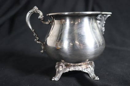 Vintage Oneida Silver Plate Footed Creamer