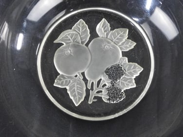 Pressed glass Dish Bowl, fruits pattern