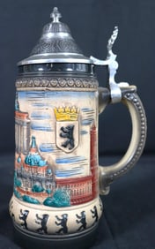 Vintage ZOLLER & BORN limited edition # 333 Berlin Stein Lidded Great Cities of Germany