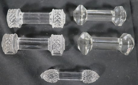 Five vintage unmatched table knife holders