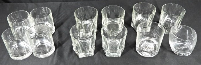 Assortment of 12 whisky glasses