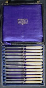 12 Antique French Sterling Silver knives by Francois Nicoud Lavallee PARIS FRANCE