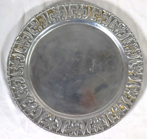 Mexican Pewter Charger Plate - Rehilete Design