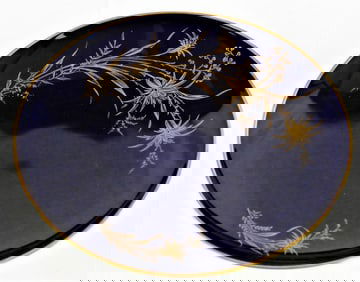Echt Kobalt Germany Cobalt Blue and Gold Decorated Round plate