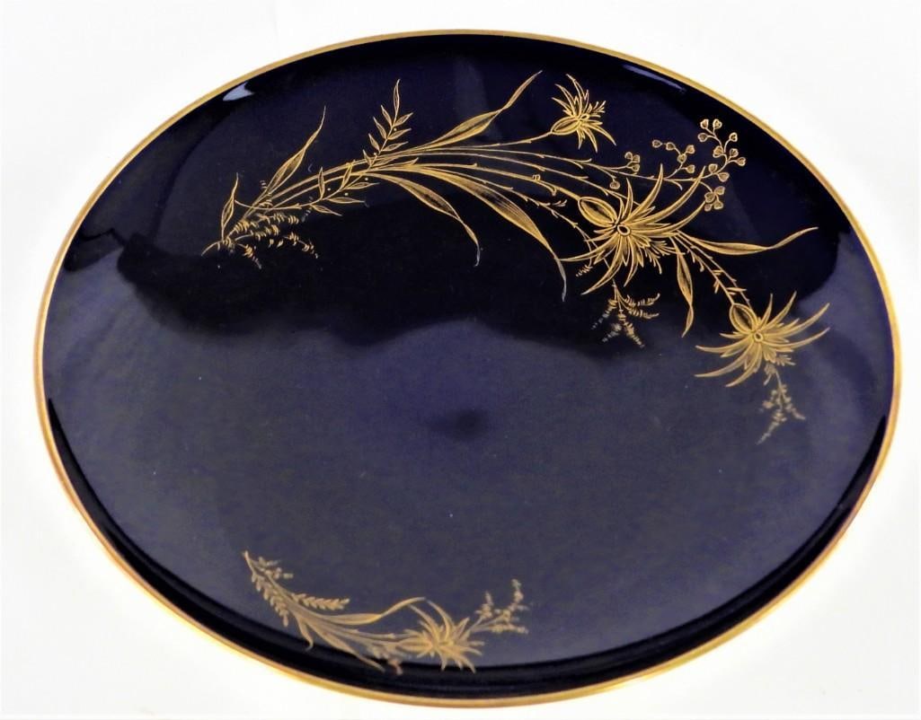 Echt Kobalt Germany Cobalt Blue and Gold Decorated Round plate (1 of 6)