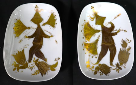 Two Rosenthal Trinket Dish, Hand Painted