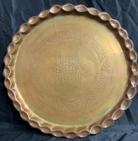 India Brass round tray