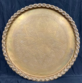 Brass round tray or round table top from India