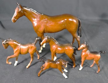 Five Porcelain Horses Figurine by Royal Doulton