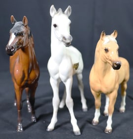 Three Porcelain Horses Figurine