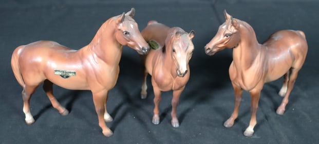 Three Porcelain Horses Figurine