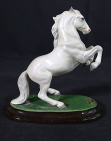 Porcelain Rearing Horse Figurine