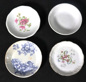 Set of 4 Unmatched Porcelain Butter plates