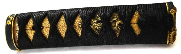 TSUKA & FUCHI KASHIRA with gold dragons & MENUKI with gold dragons