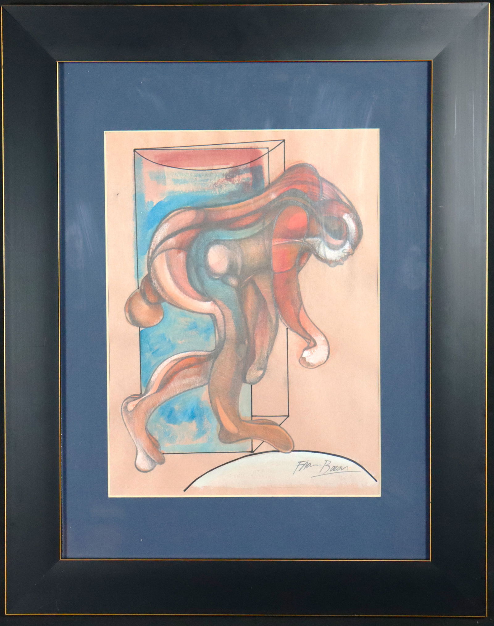 Framed Mixed Media on paper signed Francis Bacon lower right (1 of 5)