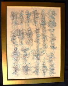 Framed Mixed Media on Paper signed Leon Ferrari dated 7/6/62 (1 of 8)