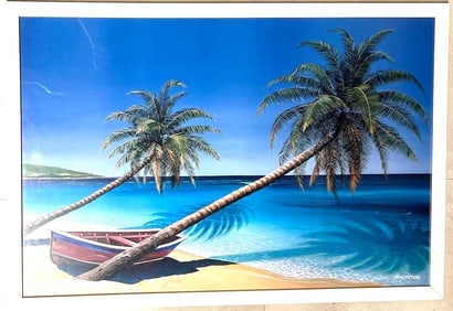 Framed colored print signed lower right RON PETERS