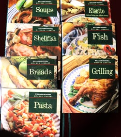 Seven cookbooks with recipes by Williams-sonoma
