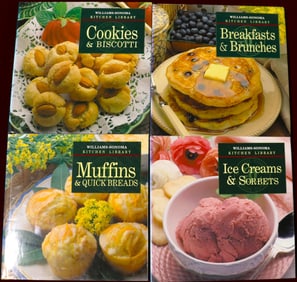 Four cookbooks with recipes by Williams-sonoma KITCHEN LIBRARY
