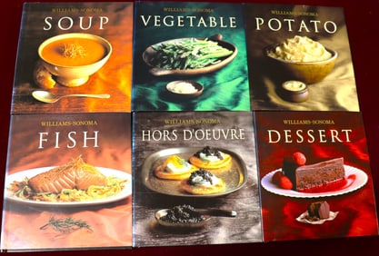 Six cookbooks with recipes by Williams-sonoma
