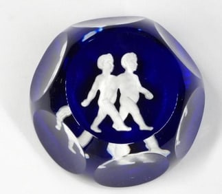 Paperweight with Gemini  zodiac symbol from Baccarat