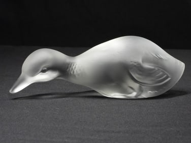Baccarat frosted duckling glass figure