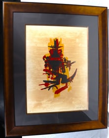 Framed Color lithograph signed in pencil Wifredo Lam, numbered 7/ 99